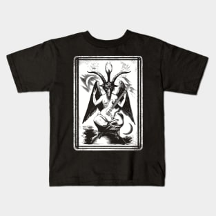 Baphomet strat guitar white Kids T-Shirt